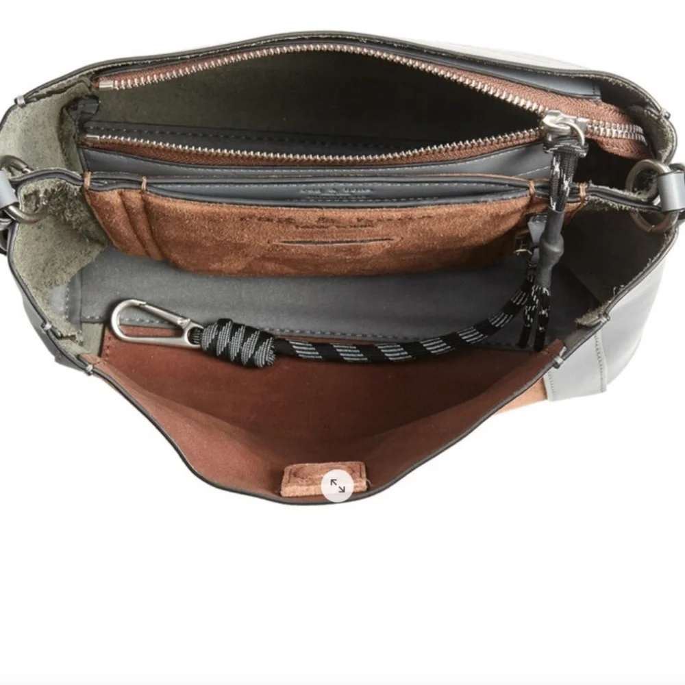 NWT $395 rag & bone Passenger Suede & Leather Crossbody Bag in Praline Suede!
